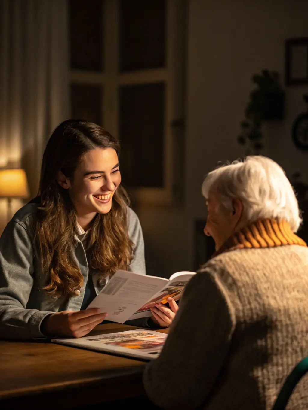 A photo of a support coordinator having a conversation with a participant in a bright, modern office setting.